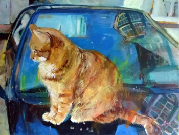 Sitzende Katze